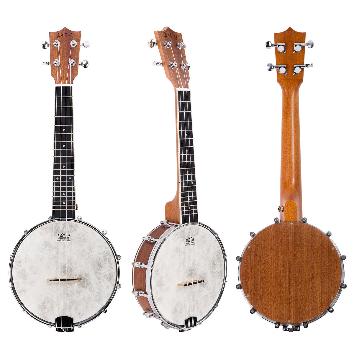 Mulucky Banjolele MBU-807 Ukulélé banjo à 4 cordes de concert Taille 58,4  cm, dos
